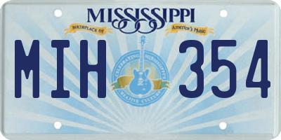 MS license plate MIH354
