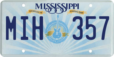 MS license plate MIH357