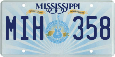 MS license plate MIH358