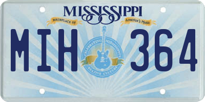 MS license plate MIH364