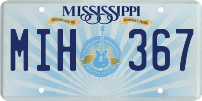 MS license plate MIH367
