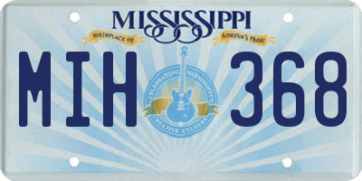 MS license plate MIH368