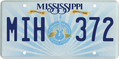 MS license plate MIH372