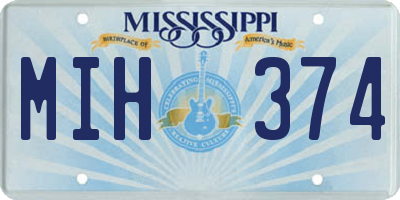 MS license plate MIH374