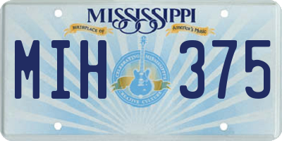 MS license plate MIH375