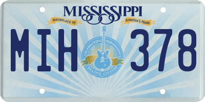 MS license plate MIH378