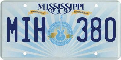 MS license plate MIH380
