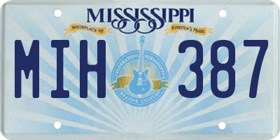 MS license plate MIH387