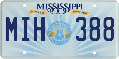 MS license plate MIH388