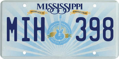 MS license plate MIH398