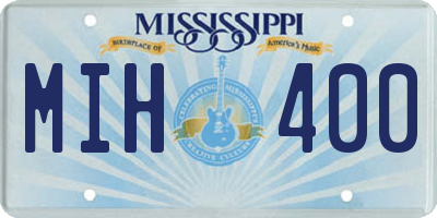 MS license plate MIH400