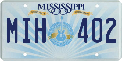 MS license plate MIH402