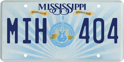 MS license plate MIH404