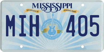 MS license plate MIH405