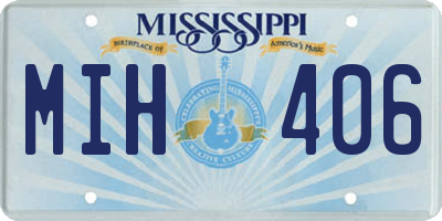 MS license plate MIH406