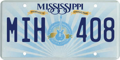 MS license plate MIH408