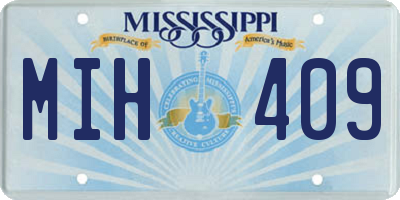 MS license plate MIH409