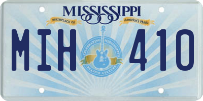 MS license plate MIH410