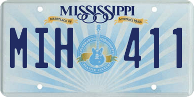 MS license plate MIH411