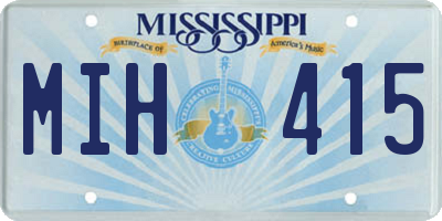 MS license plate MIH415