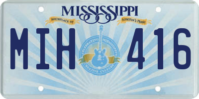 MS license plate MIH416