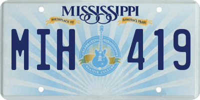 MS license plate MIH419