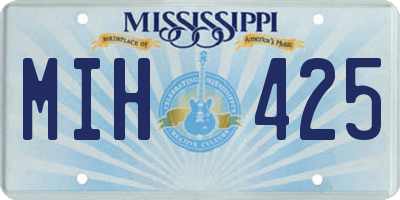 MS license plate MIH425