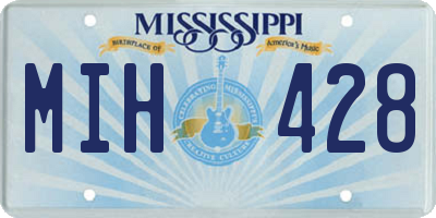 MS license plate MIH428