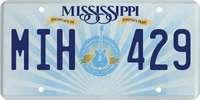 MS license plate MIH429