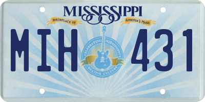 MS license plate MIH431