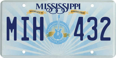 MS license plate MIH432