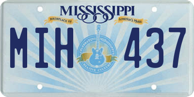 MS license plate MIH437