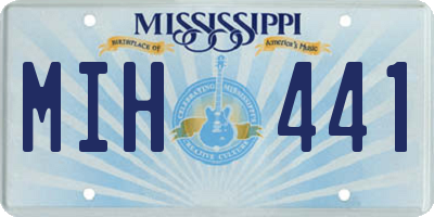 MS license plate MIH441