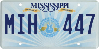 MS license plate MIH447