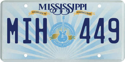 MS license plate MIH449