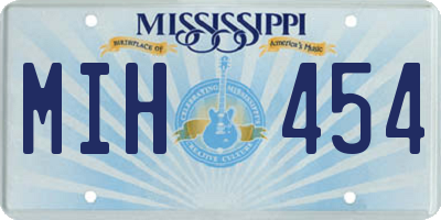 MS license plate MIH454