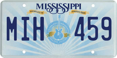 MS license plate MIH459