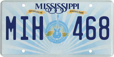 MS license plate MIH468