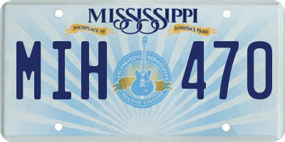 MS license plate MIH470