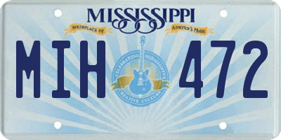 MS license plate MIH472