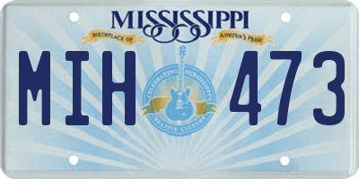 MS license plate MIH473