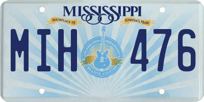 MS license plate MIH476