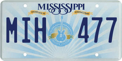 MS license plate MIH477