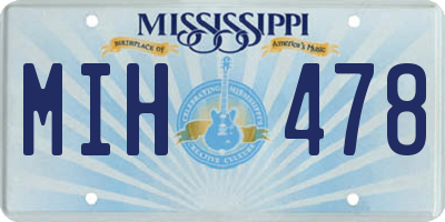 MS license plate MIH478