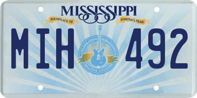 MS license plate MIH492