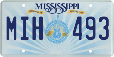 MS license plate MIH493