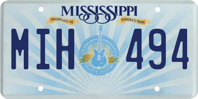 MS license plate MIH494