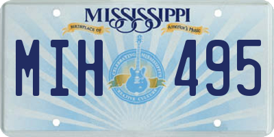 MS license plate MIH495