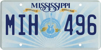 MS license plate MIH496
