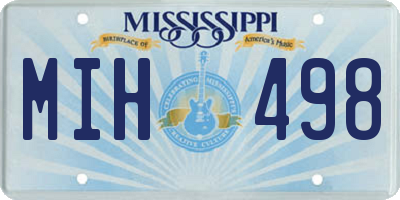 MS license plate MIH498